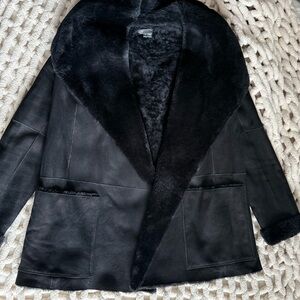 Vince real shearling shawl collar coat